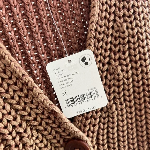 Free People- Brown Knit Button-Up Vest - Picture 6 of 11